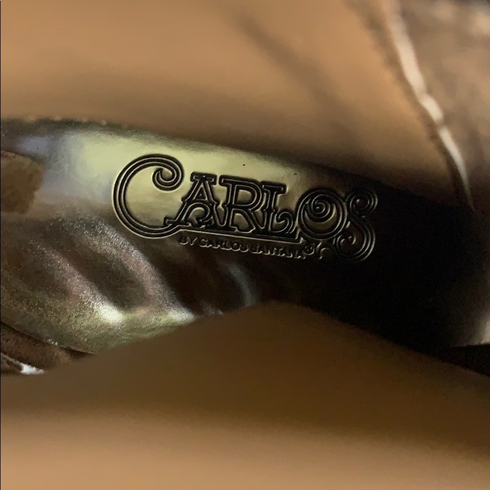 Suede Fringe Open Toe Booties - image 5